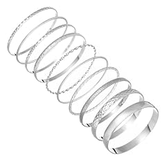 Pcs silver bangles for sale  Delivered anywhere in UK