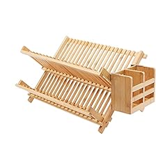 Amazon Basics Bamboo Dish Drying Rack with Utensil, used for sale  Delivered anywhere in UK