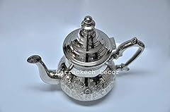12 Cups Moroccan Tea Pot Handmade Brass Silver Plated for sale  Delivered anywhere in Canada