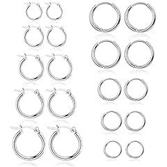 Pairs silver hoop for sale  Delivered anywhere in USA 