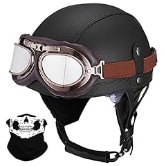 Leather half helmet for sale  Delivered anywhere in UK