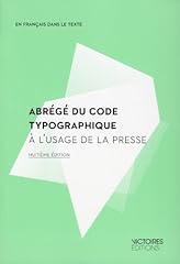 Abrégé code typographique d'occasion  Livré partout en France