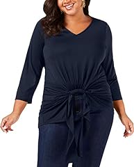 Used, NY Collection Plus Size Gathered-Front Top (Navy, 3X) for sale  Delivered anywhere in USA 
