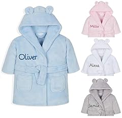 Personalised Embroidered Baby Bath Robe Dressing Gown for sale  Delivered anywhere in UK
