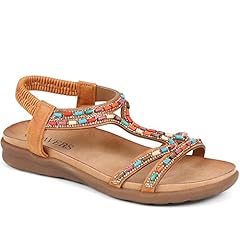 Beaded sandals camel for sale  Delivered anywhere in UK