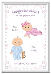Twin birth card for sale  Delivered anywhere in UK