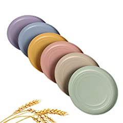 WANBY Lightweight Wheat Straw Plates Unbreakable Dinner Dishes Plates Set Non-Toxin Dishwasher & Microwave Safe BPA Free and Healthy for Kids Children Toddler & Adult (Small 6 Pack 5.9'') for sale  Delivered anywhere in Canada