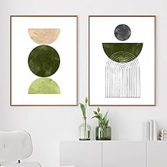 Mid Century Modern Wall Art Olive Green Botanical Canvas Wall Art Abstract Watercolor Painting Botanical Poster Canvas Prints Wall Art Nordic Poster Green Picture Painting for Home Wall Decor Unframed (A), used for sale  Delivered anywhere in Canada