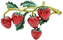 Strawberry enamel brooch for sale  Delivered anywhere in USA 