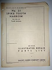 Massey Harris No.21 Spike Tooth Harrow Parts List Catalog for sale  Delivered anywhere in USA 