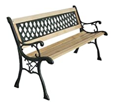 BIRCHTREE 3 Seater Wooden Slat Garden Bench Seat Lattice, used for sale  Delivered anywhere in Ireland