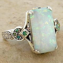 DOOLY 2021 New Geometric Square Opal Stone Ring Jewelry for sale  Delivered anywhere in UK