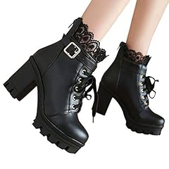 Hbeylia Women's Platform Combat Boots Fashion Lace for sale  Delivered anywhere in USA 