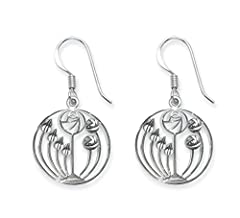 Sterling Silver Rennie Mackintosh Earrings with leaves, used for sale  Delivered anywhere in UK