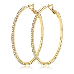 Gold rhinestone hoop for sale  Delivered anywhere in USA 