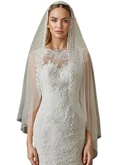 Pearl wedding veil for sale  Delivered anywhere in USA 