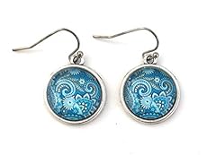 Blue paisley earrings for sale  Delivered anywhere in USA 