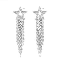 Silver star earrings for sale  Delivered anywhere in USA 