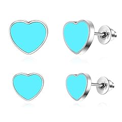 Blue enamel heart for sale  Delivered anywhere in USA 