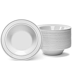 Silver rimmed white for sale  Delivered anywhere in USA 