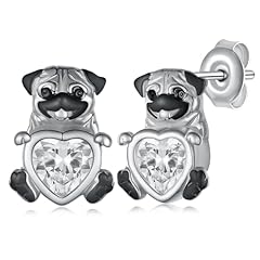 Pug earrings sterling for sale  Delivered anywhere in USA 