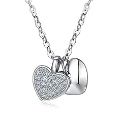 Tu&Co Womens Double Heart Pendant Necklace, 925 Sterling for sale  Delivered anywhere in UK