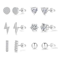 Silver studs earrings for sale  Delivered anywhere in UK