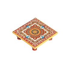 HANDICRAFTS PARADISE Marble Chowki with Intricate Floral for sale  Delivered anywhere in Canada