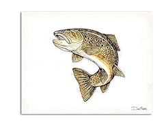 Brown trout watercolor for sale  Delivered anywhere in USA 