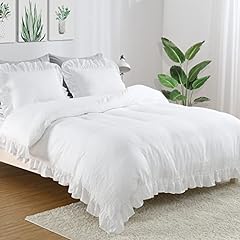 White ruffle duvet for sale  Delivered anywhere in USA 