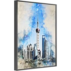 Retro city watercolor for sale  Delivered anywhere in USA 