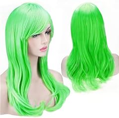 Green wig long for sale  Delivered anywhere in UK