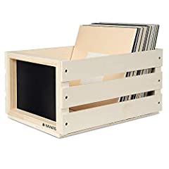 Usado, Navaris Caja para discos de vinilo - Mueble de madera segunda mano  Se entrega en toda España 
