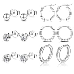 Silver hoops earrings for sale  Delivered anywhere in UK