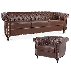 Wlvos leather chesterfield for sale  Delivered anywhere in USA 