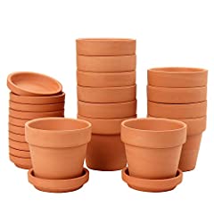 12 PCS 3.1"x2.9" Mini Terracotta Pots with Saucers for sale  Delivered anywhere in UK