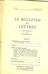 Bulletin lettres. revue d'occasion  Livré partout en France
