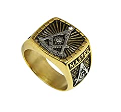T114 Masonic Past Master Ring Mason Freemason Master for sale  Delivered anywhere in USA 