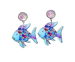 Rainbow fish earrings for sale  Delivered anywhere in USA 