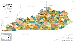 Kentucky counties map for sale  Delivered anywhere in USA 