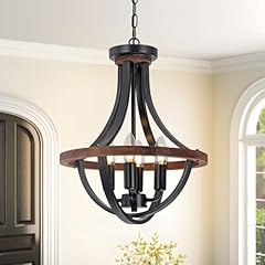 Farmhouse wood chandelier for sale  Delivered anywhere in UK