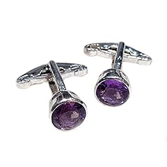 Natural amethyst cufflink for sale  Delivered anywhere in UK
