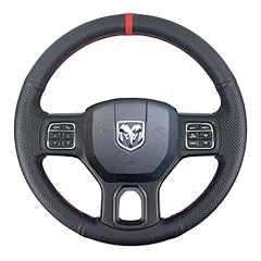 Black Side Perforated Leather Red Marker Steering Wheel for sale  Delivered anywhere in USA 