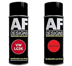 Alex Flittner Designs, vernice spray per auto, set adatto per VW/Volkswagen Rojo Verona LG3K, vernice base trasparente, bomboletta spray 400 ml usato  Spedito ovunque in Italia 