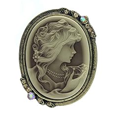 Brown cameo brooch for sale  Delivered anywhere in USA 