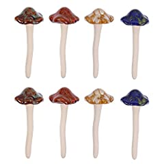 8Pcs Ceramic Garden Mushroom Ornaments Toadstool Fairy for sale  Delivered anywhere in UK