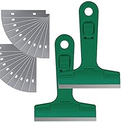 2pack 5.5 inches Industry Glass Scraper Scraping Hand Tool, T Shape Razor Blade Scraper with 20x Blades, Steel Scraping Knife for Window Stove Windshield Aquarium Tile Floor Wall Cleaning (Green) for sale  Delivered anywhere in USA 