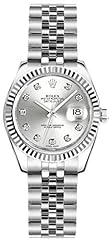 Used, Rolex Lady-Datejust 26 Silver Dial with Diamonds Luxury for sale  Delivered anywhere in USA 