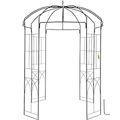 VEVOR Birdcage Shape Gazebo,8' High x 5.2' Wide, Heavy Duty Wrought Iron Arbor, Wedding Arch Trellis for Climbing Vines in Outdoor Garden, Lawn, Backyard, Patio, Black for sale  Delivered anywhere in Canada