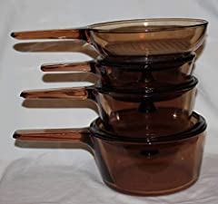 7 PIECE SET - Corning Visions Vision Ware Amber 1.5 for sale  Delivered anywhere in USA 
